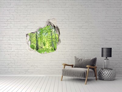 Vinilo adhesivo efecto agujero 3d para casa Bosque verde a la luz del sol