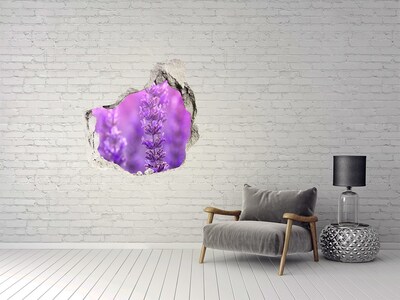 Vinilo adhesivo efecto agujero 3d para casa Flores de lavanda a la luz de la mañana.