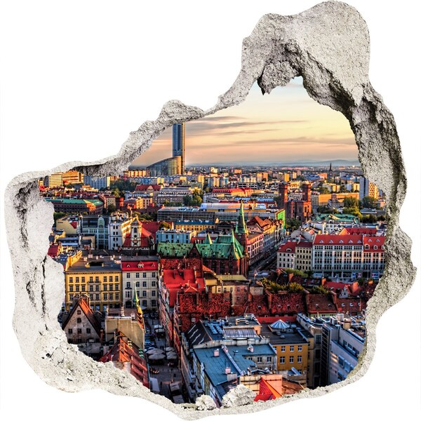 Pegatina pared rota trampantojo decorativo Una vista de pájaro de la ciudad