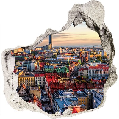 Pegatina pared rota trampantojo decorativo Una vista de pájaro de la ciudad