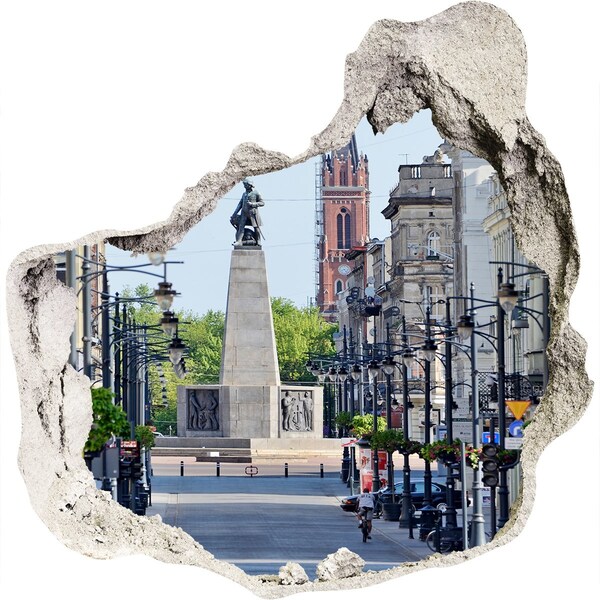 Pegatina pared rota trampantojo decorativo Calle con un monumento