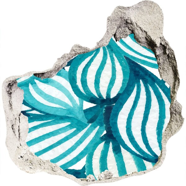 Okleina 3D dziura na ścianę Tropikalne liście w dziurze w ścianie