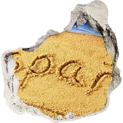 Pegatina pared rota trampantojo decorativo Playa con arena