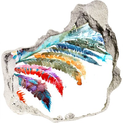 Pegatina efecto 3d pared rota decorativa Un oasis tropical en hormigón