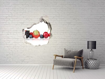 Pegatina efecto 3d pared rota decorativa Fruta en un agujero en la pared