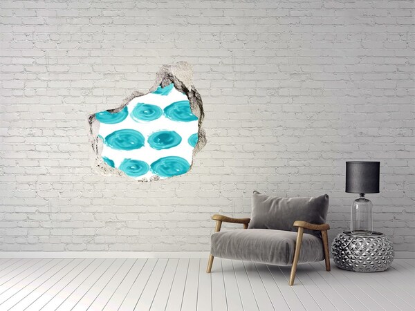 Pegatina efecto 3d pared rota decorativa Aguas turquesas en el agujero