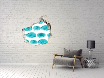 Pegatina efecto 3d pared rota decorativa Aguas turquesas en el agujero