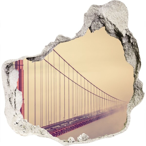 Fototapeta dziura na ścianę 3d Most Golden Gate w chmurach