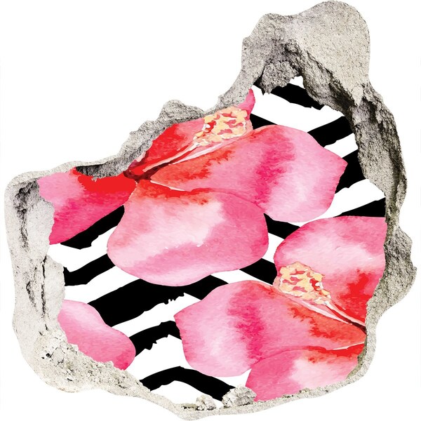 Vinilo decorativo boquete pared irregular Agujero de flor en la pared