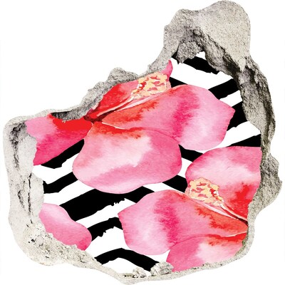 Vinilo decorativo boquete pared irregular Agujero de flor en la pared