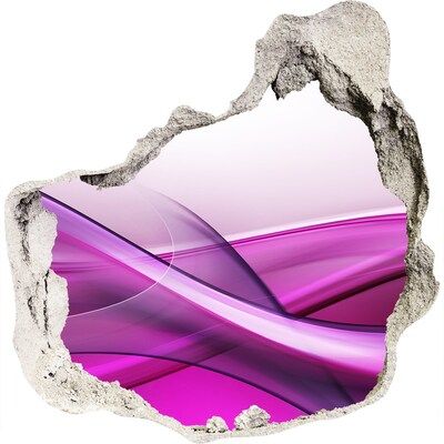 Samoprzylepna dziura ścienna 3D Fala w odcieniach fioletu