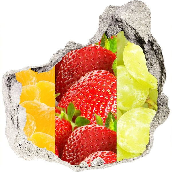 Pegatina pared rota trampantojo decorativo El paraíso de las frutas detrás del muro