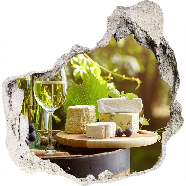 Vinilo decorativo boquete pared irregular Los placeres del queso bajo el sol