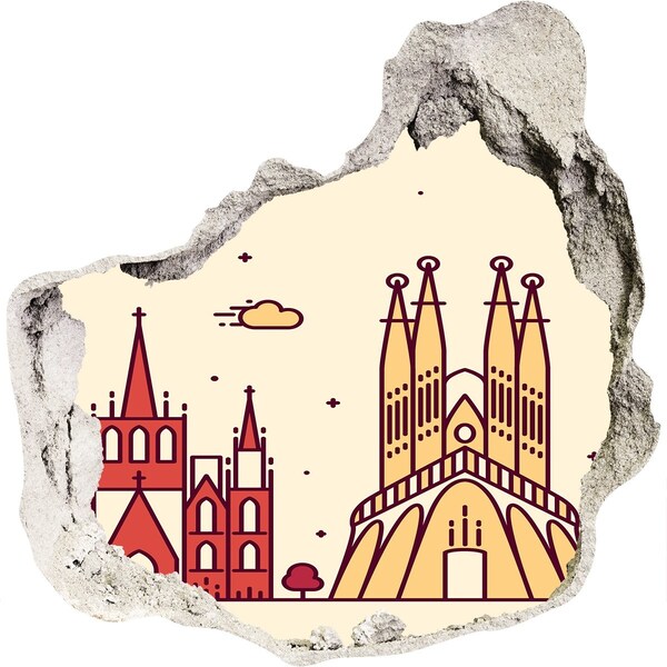 Vinilo decorativo boquete pared irregular arquitectura catalana