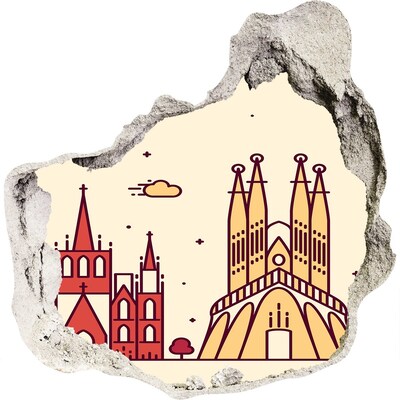 Samoprzylepna dziura na ścianę Katalońska architektura