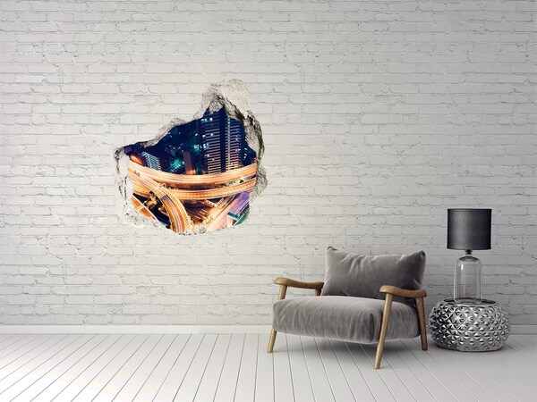 Pegatina pared rota trampantojo decorativo Vista de la ciudad de noche