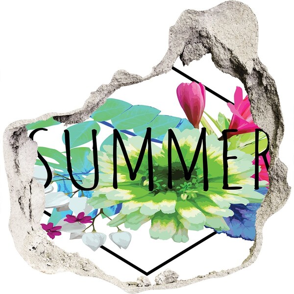 Vinilo decorativo boquete pared irregular Explosión floral del verano