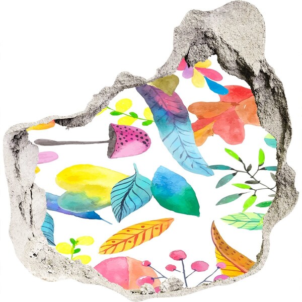 Okleina 3D dziura naklejka Kwiatowy mural przez dziurę w ścianie