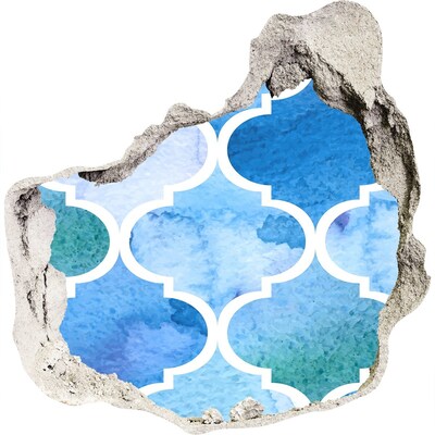 Pegatina efecto 3d pared rota decorativa Mosaico marino en un agujero en la pared