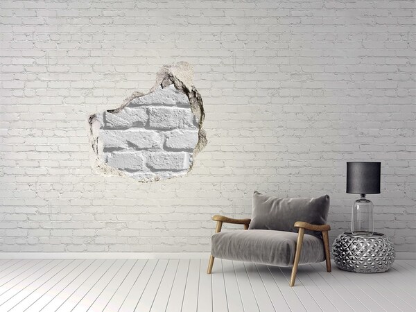Vinilo decorativo boquete pared irregular Una pared de ladrillos en ruinas