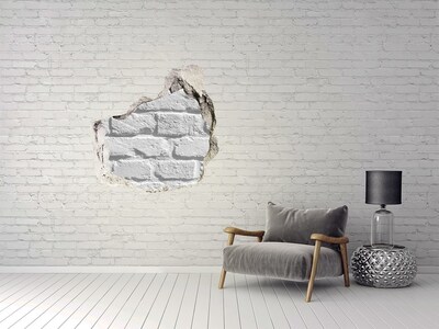 Vinilo decorativo boquete pared irregular Una pared de ladrillos en ruinas