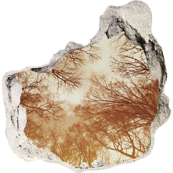 Samoprzylepna dziura na ścianę naklejka Odbicie drzew w zniszczonej ścianie