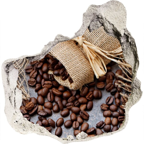 Pegatina efecto 3d pared rota decorativa Café en una pared en ruinas