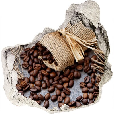 Pegatina efecto 3d pared rota decorativa Café en una pared en ruinas