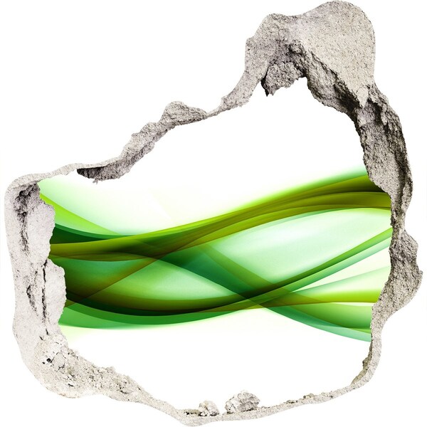 Vinilo decorativo boquete pared irregular Ola verde en el agujero de la pared