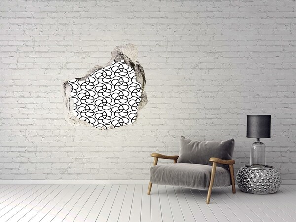 Vinilo decorativo boquete pared irregular Patrones geométricos sobre el fondo de una pared dañada.