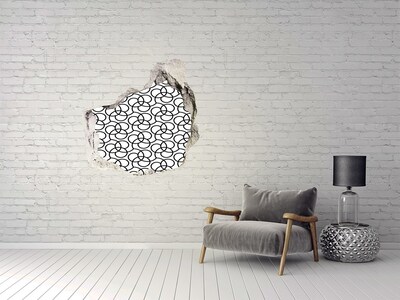 Vinilo decorativo boquete pared irregular Patrones geométricos sobre el fondo de una pared dañada.