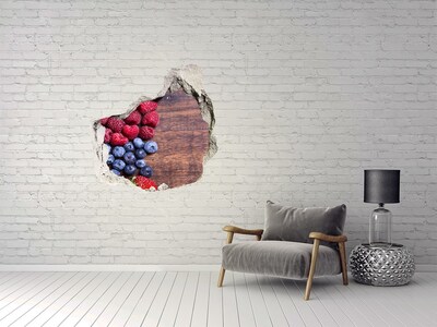 Vinilo decorativo boquete pared irregular Un paraíso de frutas en un muro en ruinas
