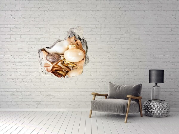 Fototapeta naklejka na ścianę Świąteczne dekoracje w dziurze w ścianie