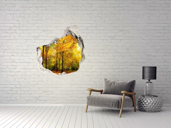Vinilo adhesivo efecto agujero 3d para casa Otoño en el bosque