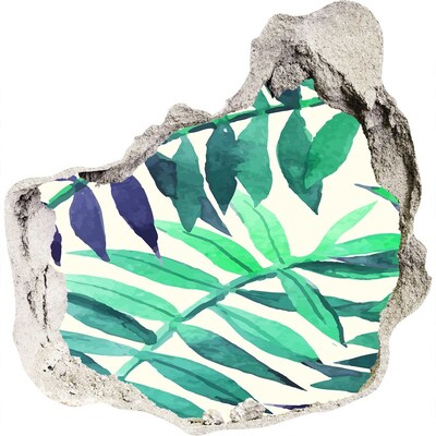 Vinilo decorativo boquete pared irregular Jungla verde detrás del muro