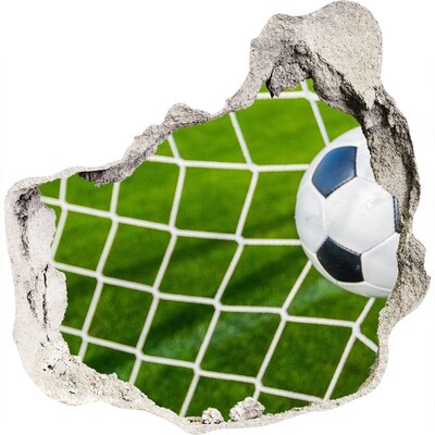 Vinilo decorativo boquete pared irregular Un gol en el fútbol