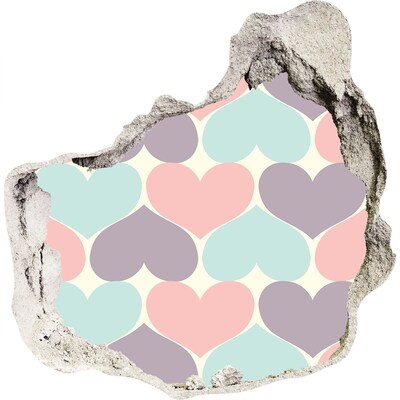 Pegatina efecto 3d pared rota decorativa Corazón en hormigón