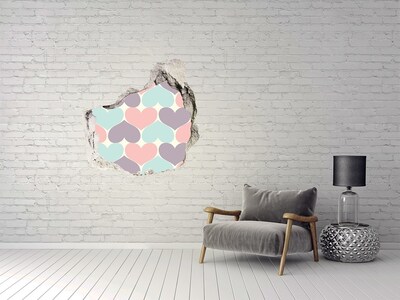 Pegatina efecto 3d pared rota decorativa Corazón en hormigón