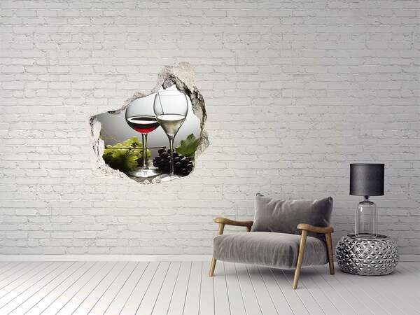 Vinilo adhesivo efecto agujero 3d para casa Vino y uvas