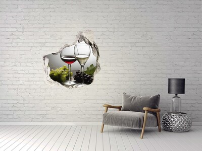 Vinilo adhesivo efecto agujero 3d para casa Vino y uvas