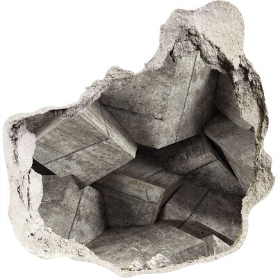 Samoprzylepna dziura na ścianę Zniszczona ściana z widokiem na betonową przestrzeń