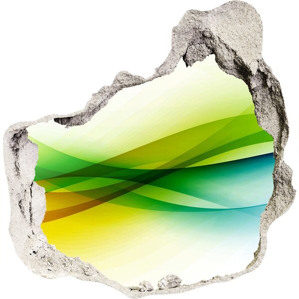 Pegatina pared rota trampantojo decorativo Paisaje colorido detrás del muro.