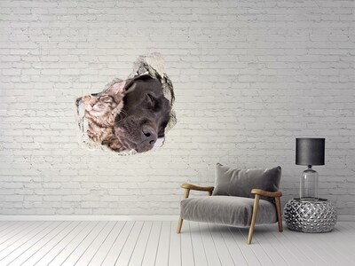 Vinilo decorativo boquete pared irregular Un dulce momento de amistad.