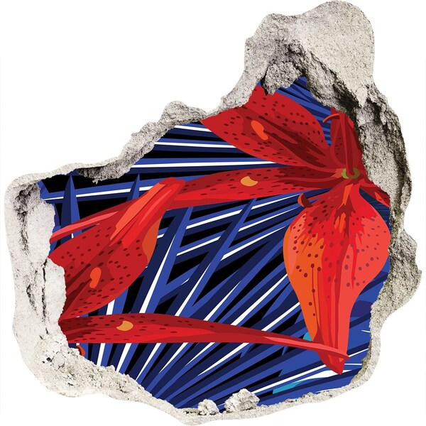 Vinilo decorativo boquete pared irregular Una explosión floral de color