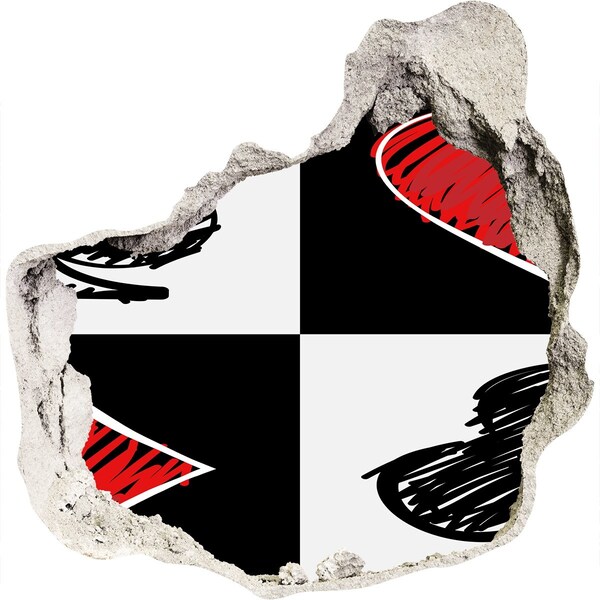 Vinilo adhesivo efecto agujero 3d para casa Muro roto con acentos rojos