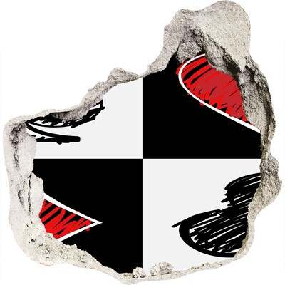 Vinilo adhesivo efecto agujero 3d para casa Muro roto con acentos rojos