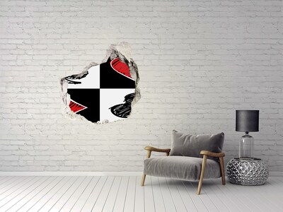 Vinilo adhesivo efecto agujero 3d para casa Muro roto con acentos rojos