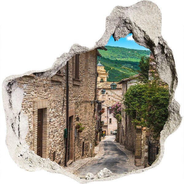Vinilo adhesivo efecto agujero 3d para casa Un pueblo encantador en la Toscana