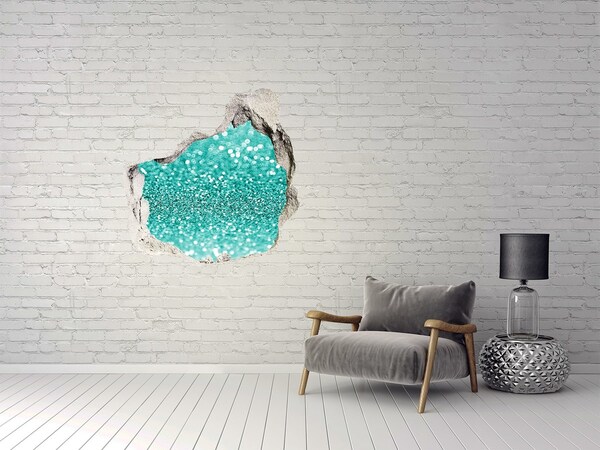 Pegatina efecto 3d pared rota decorativa Agua con gas en un agujero en la pared.