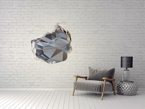 Vinilo decorativo boquete pared irregular Agujero de piedra con formas geométricas